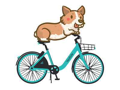 Corgi Bike brand corgi dog illustration illustrator vector