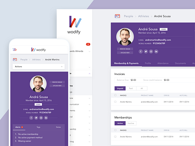 Wodify Responsive Dashboard UI