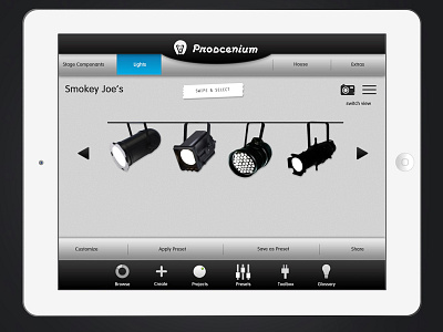 Proscenium- Lights app light board lighting tablet theater ui