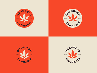 Quanoeed Cannabis badge logo badgedesign branding design designer illustration minimalist logo symbol