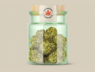 Marijuana Jar design for Quaneed Cannabis. brand design cannabis branding cannabis design cannabis logo logo marijuana mockup design