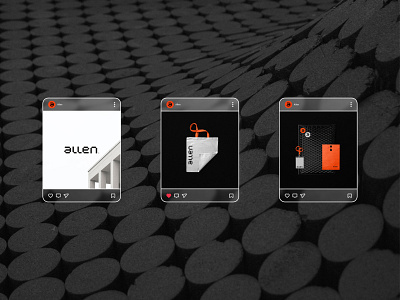 Allen branding design glass glassmorphism instagram logo ui ux