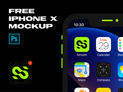 iPhone X Mockup app app icon clay flat icon grids mockup ux