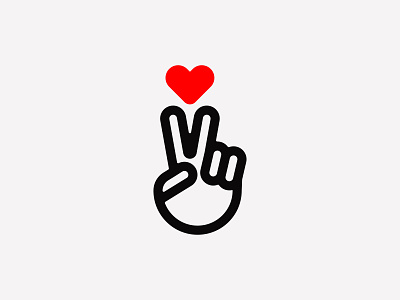 Peace ✌️ experiment hand heart illustration minimal peace