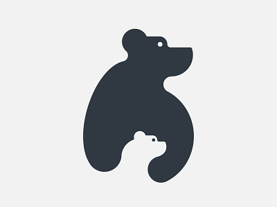 bear negative space logo