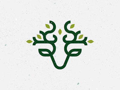 🍃 + 🦌 logo design concept.