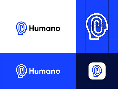 Humano app logo branding design designer experiment human humano icon design identity illustration logo logodesign logotype symbol