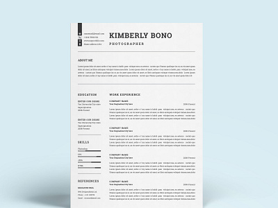 clean and creative Resume branding cover letter cv graphic design resume