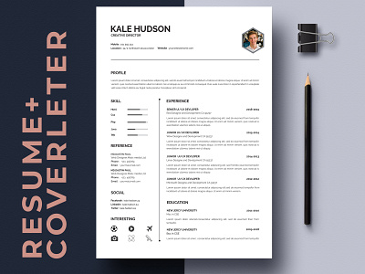 Resume Template branding clean cover cover letter cv design illustration logo resume ui