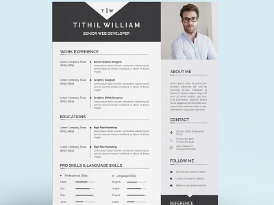 Resume template branding clean cover cover letter cv design illustration logo resume ui