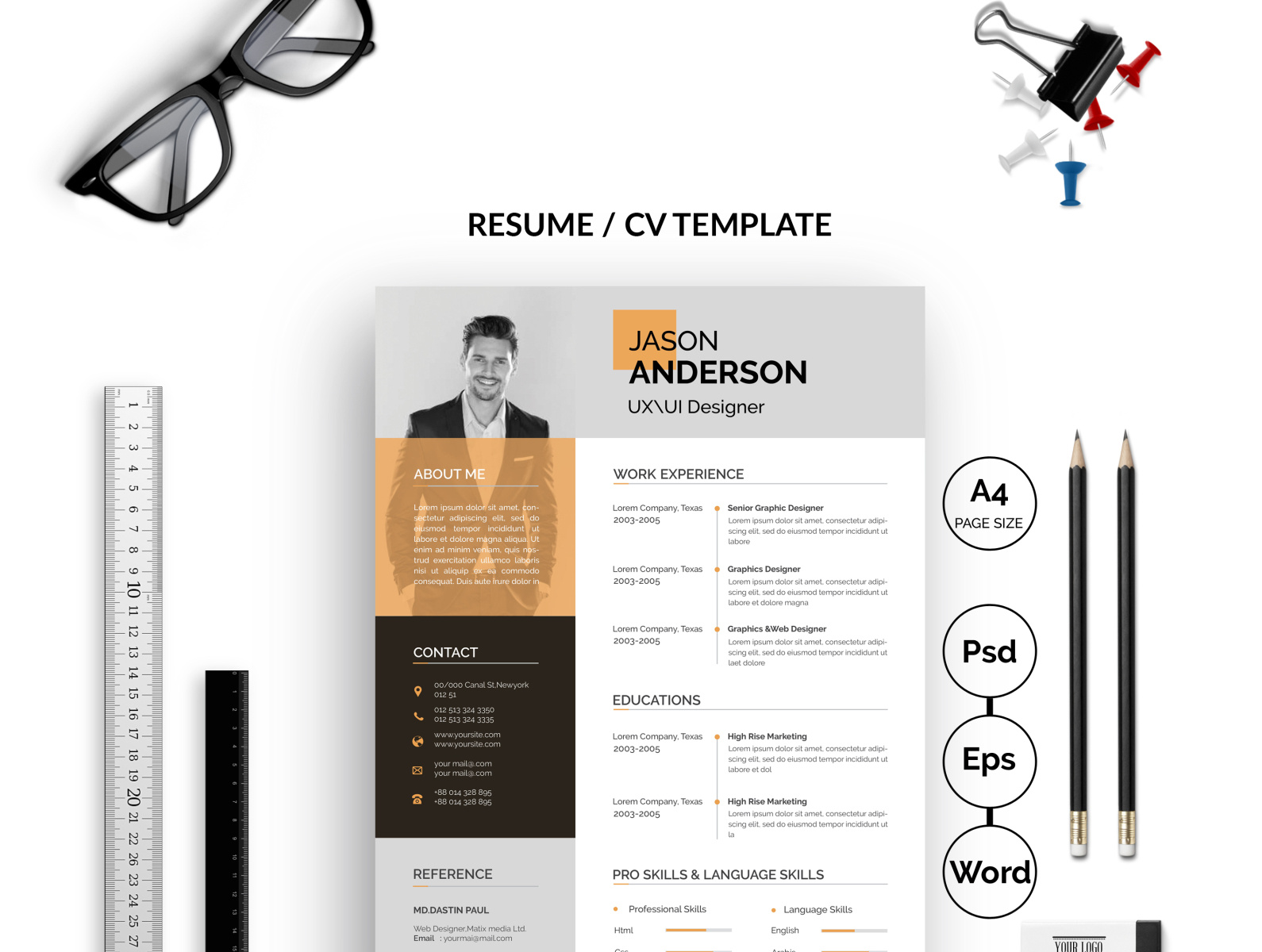 Resume template by BlackcloudResume on Dribbble