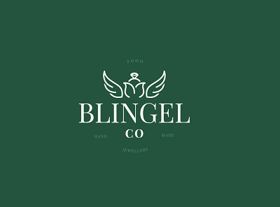 Blingel Co Jewellery angel brand identity brandidentity jewelry logo design ring wing