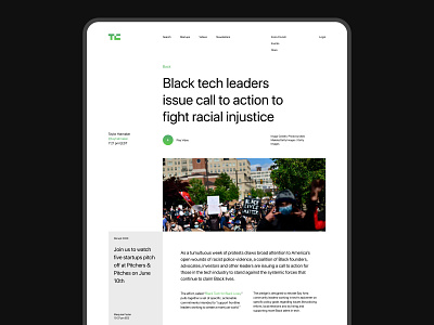 TechCrunch article (free figma–template) article free grid template website