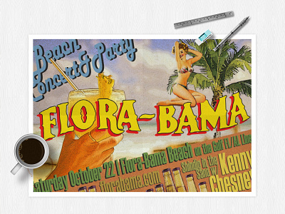 Flora-Bama Promo Poser [College Project] digital design poster design