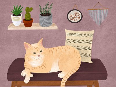 Cat portrait boho style animals cat digital illustration illustration pets procreate