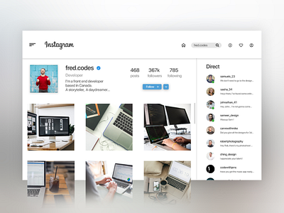 Instagram Web redesign