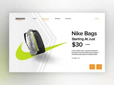 Nike Bags (today's deal) web design ui ux webdesign web design