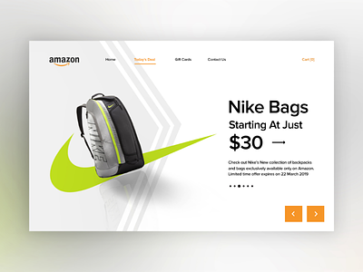 Nike Bags (today's deal) web design