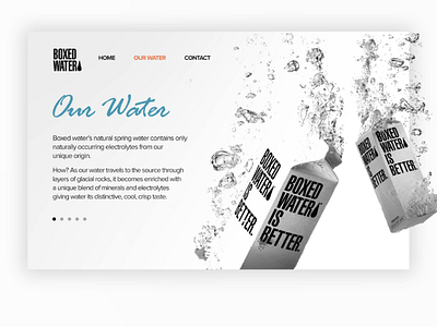 Boxed Water website design ui ux design website logo