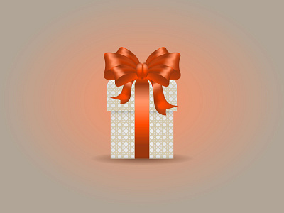 Gift box with large bow design flat illustration ui vector