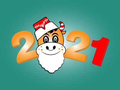 Symbol of the new year Goby and 2021 design flat illustration ui vector
