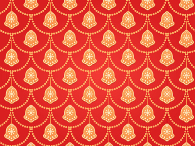 Christmas bells pattern design flat illustration ui vector