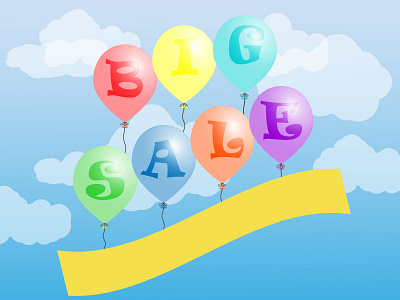 Sale banner background background design balloons banner blue card design illustration sale ui vector