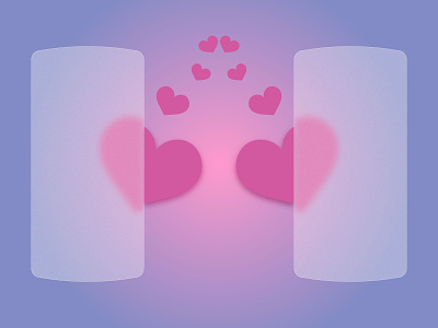 Banner in glassmorphism style with hearts background background design banner design glassmorphism heart logo hearts illuminating illustration vector