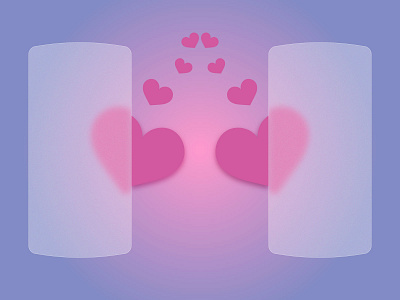 Banner in glassmorphism style with hearts background background design banner design glassmorphism heart logo hearts illuminating illustration vector