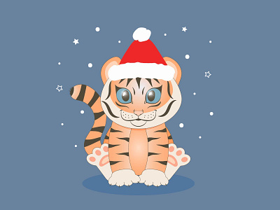 Tiger cub - the symbol of the new 2002 year 2022 flat flat style graphic design illustration logo new year symbol tiger vector wish