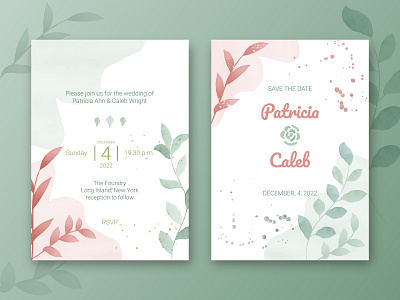 Wedding invitation design graphic design invitation nature rustic vector wedding