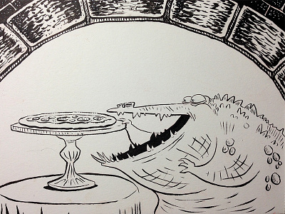 Piiiizza Tiiiiiime illustration ink inktober monster pizza sketchbook