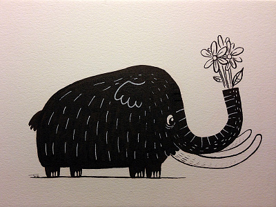 "Mammuthus primigenius" illustration ink inktober mammoth sketchbook