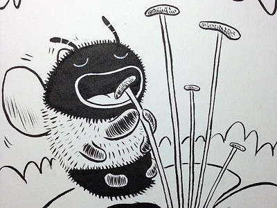 "Bee Anther" anther bee flower illustration ink inktober sketchbook