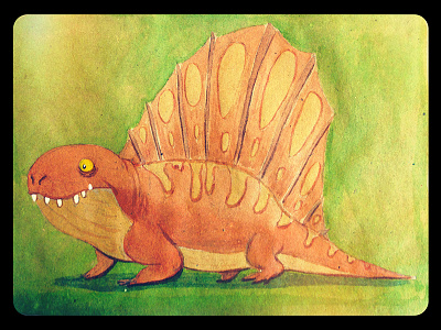 Dimetrodon dimetrodon dinosaur illustration sketchbook synapsid watercolor