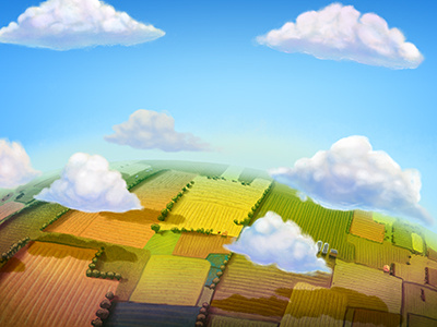 Farmland clouds farm farmland illustration photoshop sky