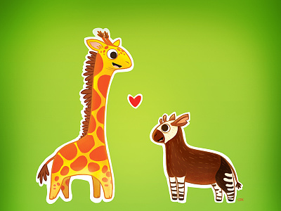 Giraffids african wildlife giraffe giraffid horsepuppy illustration joe feliciano okapi photoshop thehorsepuppy tshirt tshirt design wildlife