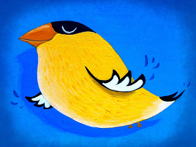 Goldfinch acrylic bird goldfinch painting wood