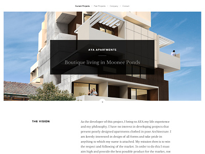 Project Page architecture clean design minimal photography portfolio property rendering web