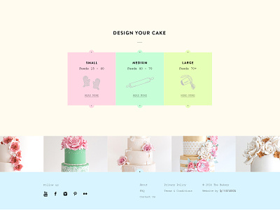 Cake Orders - footer bakery cake design footer grid home pastel social media web website
