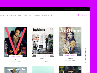 Magazines - Shop page cart category design magazine minimal navigation publication shop web website