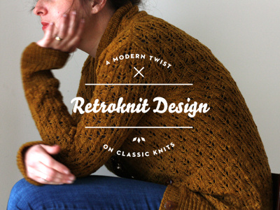 Retroknit Concept knit knitting logo modern retro stamp vintage wordmark