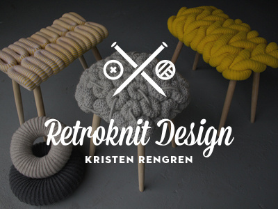 Retroknit Logo 3 brand diy fashion identity knit knitting logo modern retro stamp vintage wordmark