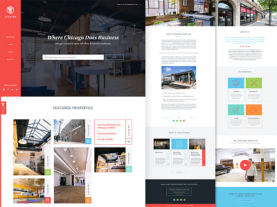 Real Estate Web Design blog building commerce commercial grid icon design layout properties realty web website