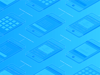 Phone Pattern banner device gradient illustration iso isometric mobile mobile security pattern phone security wireframe