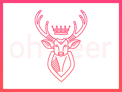 Oh Deer animal bust crown deer forest gradient icon illustration logo patch prince