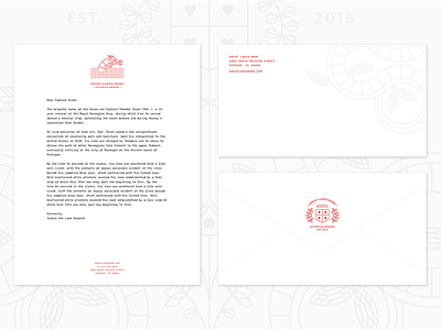 Great Lakes Home — Letterhead brand crest dragon envelope letterhead letterpress logo print seal serpent snake stamp