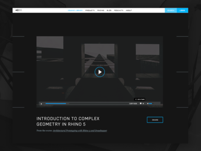 Black Spectacles — Video Player architecture black and white dark lesson modal play tutorial video video player vimeo website youtube