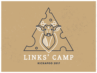 Links Camp – Wisconsin Cheese badge bull camp cheese cow dairy horn logo seal slice swiss wisconsin