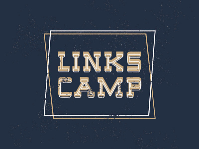 Links Camp - Fun 50's! badge camp logo midcentury modern sign signage stamp wedding wood woods woodtype